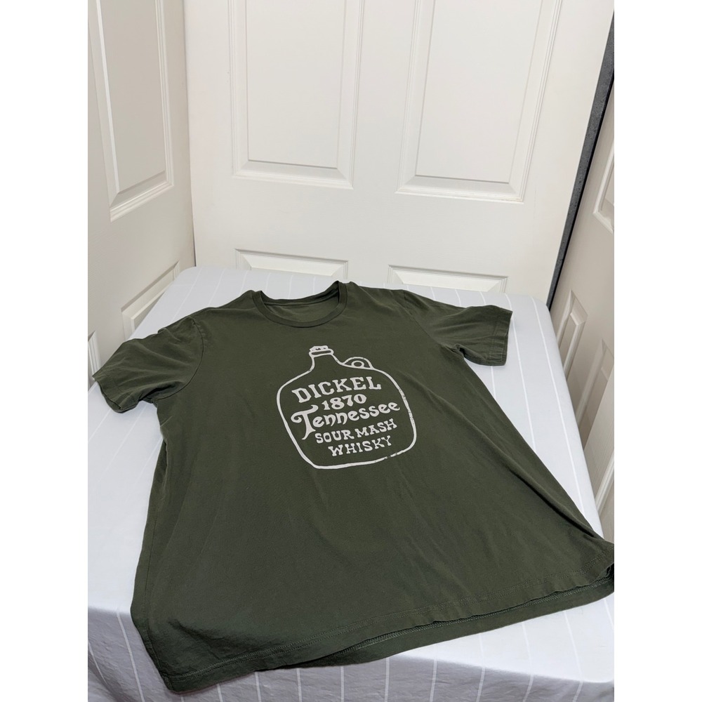 George Dickel Tennessee Whisky Graphic T-Shirt Olive Green Short Sleeve Mens XL